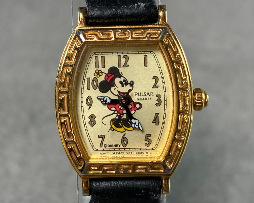 Pulsar Minnie Mouse Women’s Watch V811‑5540 Quartz Disney Gold Tone 22mm Working